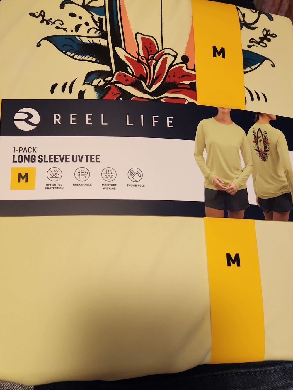 Reel Life Women's Long Sleeve UV Tee in Light Yellow
